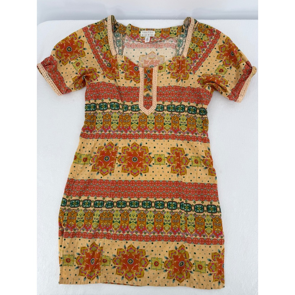 Anthropologies Kimchi & Blue Corduroy Dress XS Boho Indie Floral Lace Mini